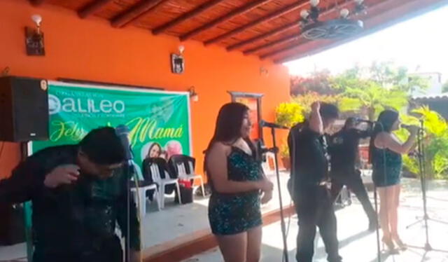 La agrupación Fama no resistió la picadura de abejas y paró su presentación por unos momentos. Foto: TikTok / @estefanomanuel2 La agrupación Fama no resistió la picadura de abejas y paró su presentación por unos momentos. Foto: TikTok / @estefanomanuel2