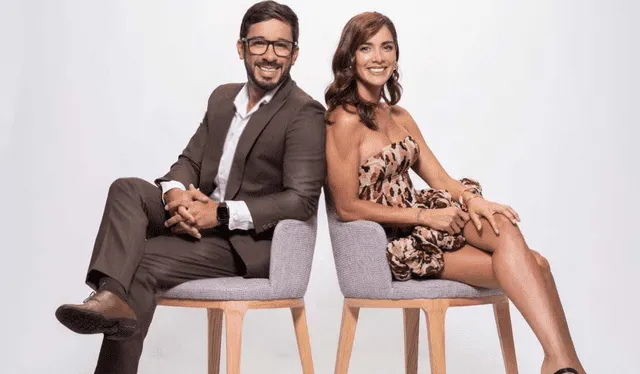  Korina Rivadeneyra y Renato Luna en programa de América TV. Foto: Facebook.   