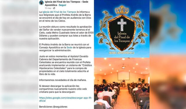 La iglesia continuó promoviendo la venta de terrenos en el cielo, con diferentes modalidades de pago y la promesa de un documento certificado por Jehová. Foto: composición LR/ TikTok/ @noticiastiktok61 La iglesia continuó promoviendo la venta de terrenos en el cielo, con diferentes modalidades de pago y la promesa de un documento certificado por Jehová. Foto: composición LR/ TikTok/ @noticiastiktok61