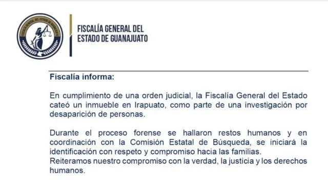 Comunicado de la Fiscalía General del Estado de Guanajuato. | Fiscalía General del Estado de Guanajuato. Comunicado de la Fiscalía General del Estado de Guanajuato. | Fiscalía General del Estado de Guanajuato.