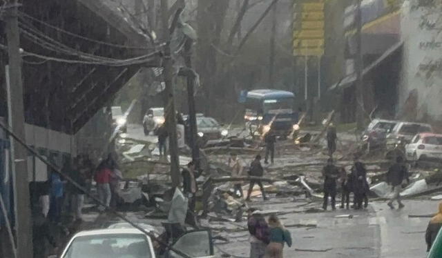 El tornado afectó a las viviendas. Foto: X/Informa Chile El tornado afectó a las viviendas. Foto: X/Informa Chile