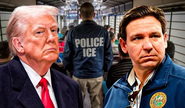  Donald Trump trabajó en conjunto con Ron DeSantis para una redada del ICE a inmigrantes.   