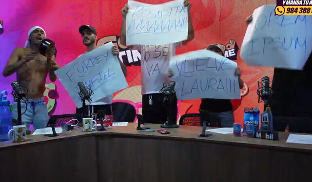  Streamers ofrecieron su apoyo a Laura Spoya durante programa de este miércoles. Foto: Good Time   