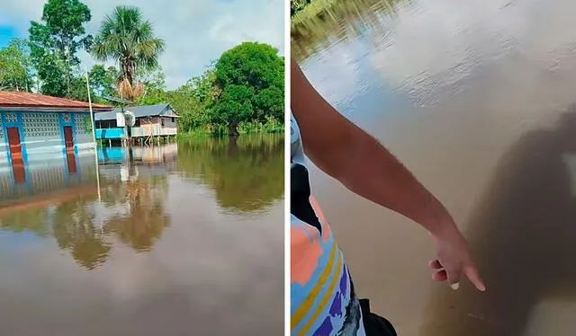  Las intensas lluvias en la selva peruana han perjudicado a los escolares, quienes no asisten a las escuelas por falta de canoas. Foto: composición LR/ TikTok/ @ricardollerenaz   