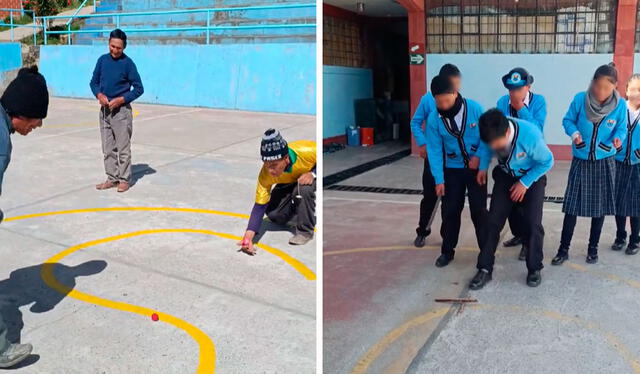 Los escolares en Cerro de Pasco se mostraron muy contentos, puesto que muchos no conocían de estos juegos ancestrales. Foto: composición LR/ TikTok/ @munitapuc Los escolares en Cerro de Pasco se mostraron muy contentos, puesto que muchos no conocían de estos juegos ancestrales. Foto: composición LR/ TikTok/ @munitapuc
