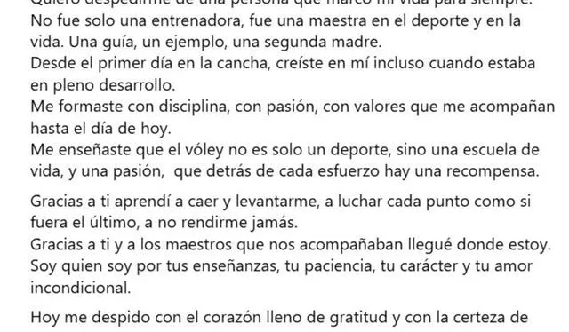 El mensaje de Natalia Málaga. Foto: Facebook El mensaje de Natalia Málaga. Foto: Facebook