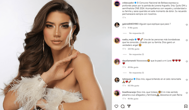 Esto dijo el certamen de belleza de Ecuador tras su muerte. Foto: Captura de Instagram   
