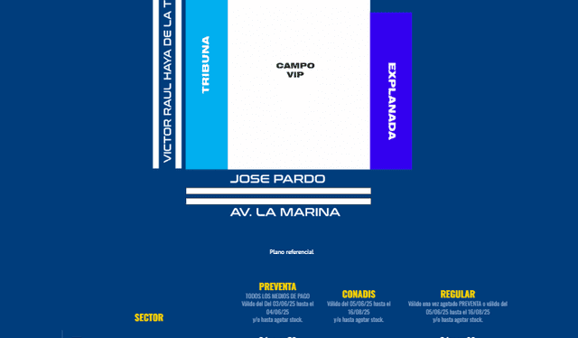 Precios y zonas para el festival de salsa. Foto: captura/difusión Precios y zonas para el festival de salsa. Foto: captura/difusión