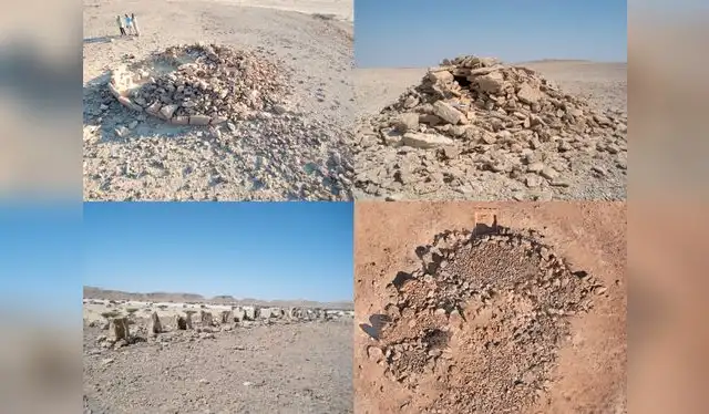  Ejemplos de los principales tipos de monumentos (por frecuencia) de Dhofar. Foto: Plos one   