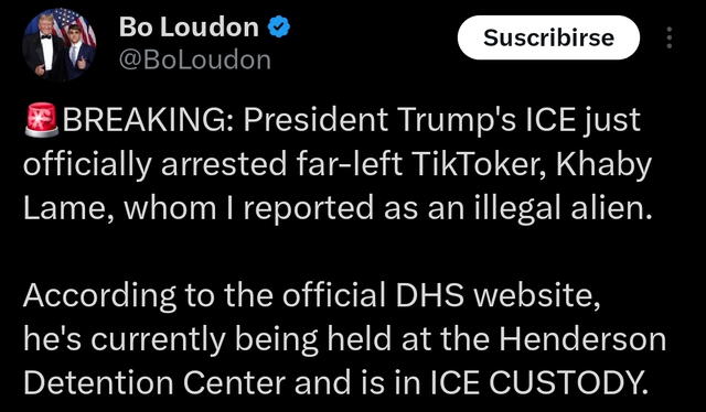 El activista Bo Loudon divulgó, de forma errónea, la detención de Khaby Lame por ICE. El activista Bo Loudon divulgó, de forma errónea, la detención de Khaby Lame por ICE.
