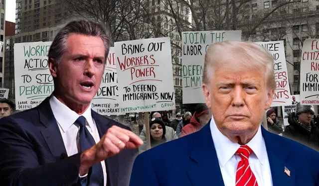  Gavin Newsom criticó al gobierno de Donald Trump sobre el despliegue desmedido de la Guardia Nacional en Los Angeles contra inmigrantes.   