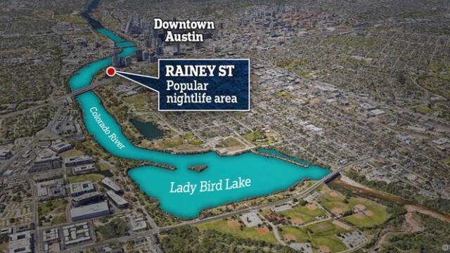 Ubicación del lago Lady Bird en Texas. Foto: Metro Ubicación del lago Lady Bird en Texas. Foto: Metro