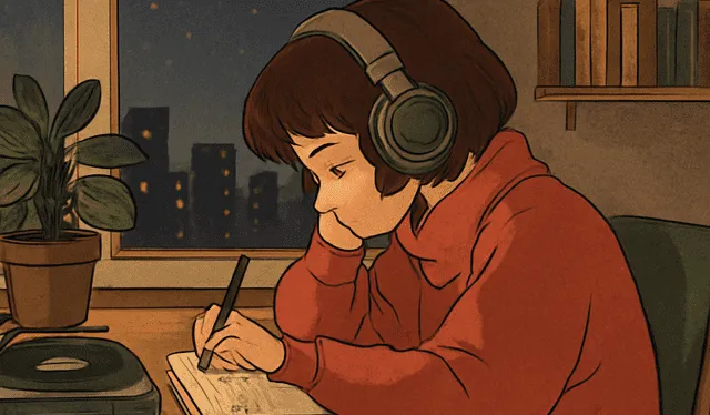 La música relajante trae muchos beneficios a la hora de estudiar. Foto: ChatGPT La música relajante trae muchos beneficios a la hora de estudiar. Foto: ChatGPT