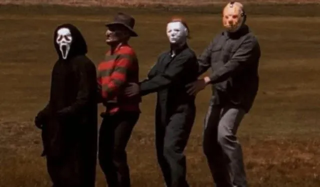 Los personajes de películas de terror celebrando el viernes 13 Foto: X   