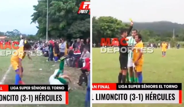  Al ver el accionar, el árbitro sacó una tarjeta amarilla a los jugadores. Foto: composición LR/ TikTok/ @mac.deportes   