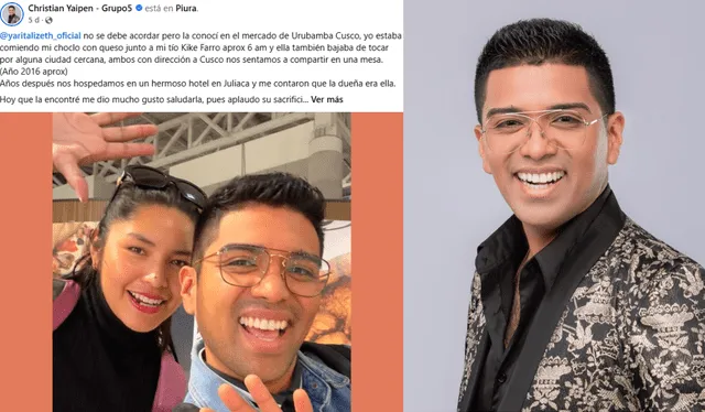 El mensaje de Christian Yaipén dedicado a Yarita Lizeth fue publicado en su cuenta oficial de Facebook. Foto: Composición LR/ Facebook El mensaje de Christian Yaipén dedicado a Yarita Lizeth fue publicado en su cuenta oficial de Facebook. Foto: Composición LR/ Facebook
