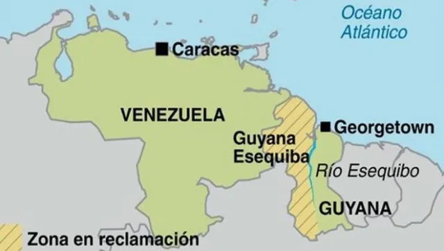El Esequibo es una región de unos 160.000 km² ubicada al oeste de Guyana. Este territorio es rica en recursos naturales (como petróleo, minerales, agua y biodiversidad) y ha sido reclamada históricamente por Venezuela. Foto: Nueva Sociedad El Esequibo es una región de unos 160.000 km² ubicada al oeste de Guyana. Este territorio es rica en recursos naturales (como petróleo, minerales, agua y biodiversidad) y ha sido reclamada históricamente por Venezuela. Foto: Nueva Sociedad