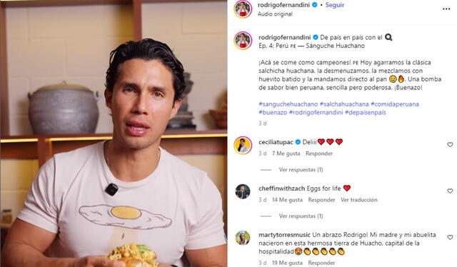 El modelo, también es activo en redes sociales donde comparte diferentes recetas. El modelo, también es activo en redes sociales donde comparte diferentes recetas.