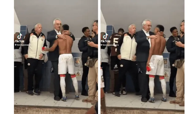Saludo entre el futbolista y su exentrenador. Foto: Composición LR/ TikTok<br><br> Saludo entre el futbolista y su exentrenador. Foto: Composición LR/ TikTok<br><br>