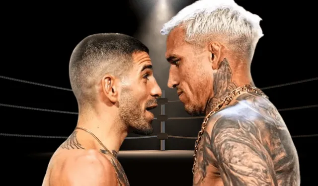  Ilia Topuria y Charles Oliveira. Foto: Composición LR/ ESPN<br><br>    