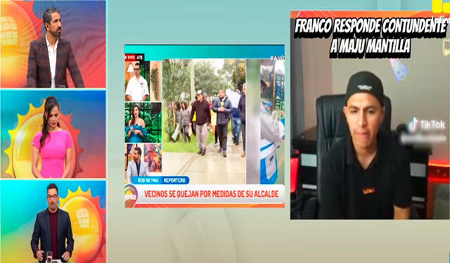  Las declaraciones del alcalde fueron rechazadas por los otros conductores del programa como el periodista Fernando Díaz y la propia Maju Mantilla. Foto: YouTube / Latina   