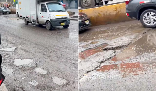 Las pistas metropolitanas de Chorrillos se han convertido en trochas que afectan a vecinos y conductores. Foto: composición LR/ X Las pistas metropolitanas de Chorrillos se han convertido en trochas que afectan a vecinos y conductores. Foto: composición LR/ X