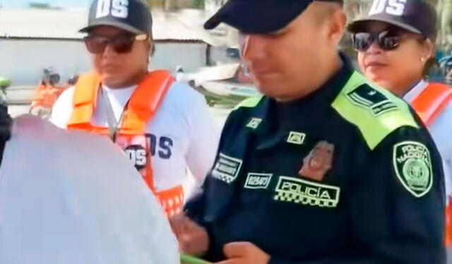 Afortunadamente, la policía intervino y la mujer logró recuperar su dinero en playa de Cartagena. Foto: composición LR/ Caracol / TikTok Afortunadamente, la policía intervino y la mujer logró recuperar su dinero en playa de Cartagena. Foto: composición LR/ Caracol / TikTok
