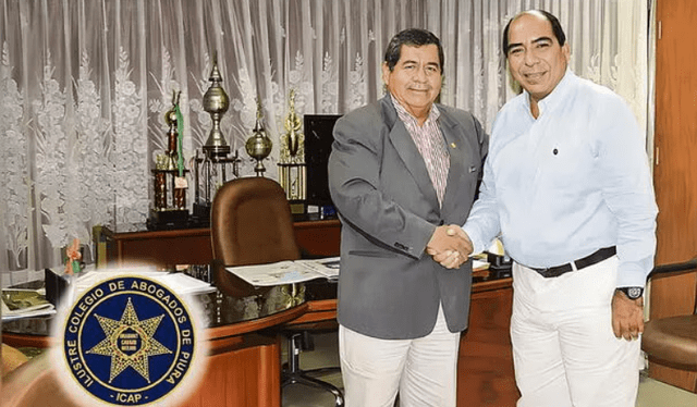 Santos Montaño junto al jefe de Sunedu. Foto: CAL de Ica   
