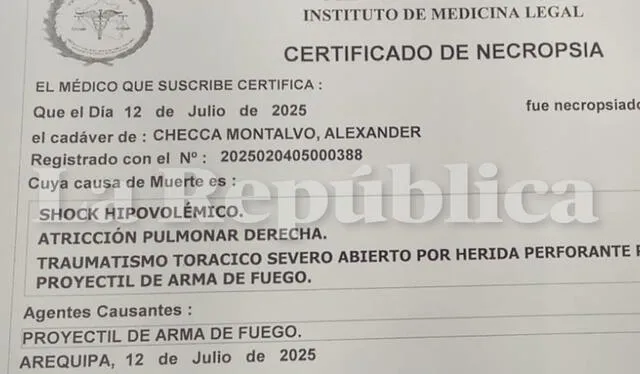 Necropsia confirmó muerte de joven por arma de fuego. Foto: Mirelia Quispe - La República. Necropsia confirmó muerte de joven por arma de fuego. Foto: Mirelia Quispe - La República.