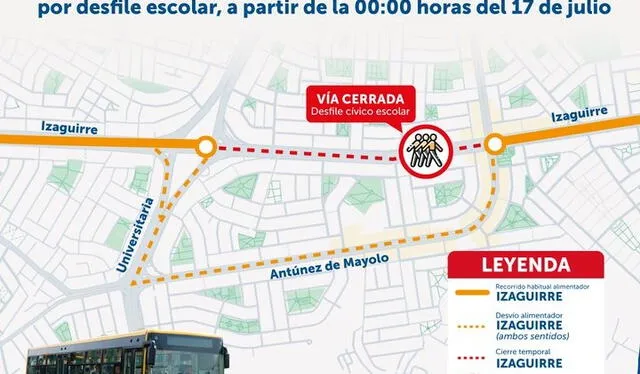 ATU anuncia desvíos en la ruta de Los Olivos del Metropolitano. Foto: ATU ATU anuncia desvíos en la ruta de Los Olivos del Metropolitano. Foto: ATU
