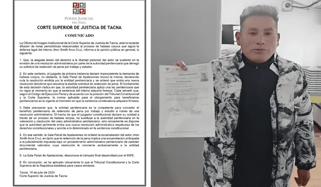  Poder Judicial niega haber ordenado liberación de Jhon Cruz, presunto líder de Los Pulpos.   