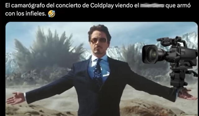 El camarógrafo viendo el desastre que ocasiono. El camarógrafo viendo el desastre que ocasiono.