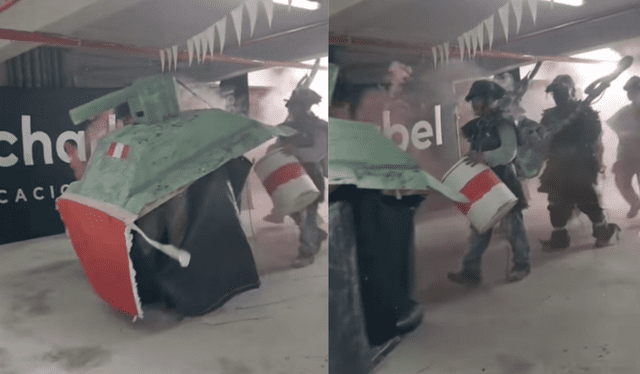  Obreros crearon su propio desfile militar. Foto: composición LR/TikTok/@harold.rojas.a   