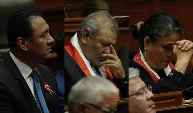 Ángel Manero, Javier Padilla y Mery Infante dormidos durante discurso de Boluarte. Foto: John Reyes Ángel Manero, Javier Padilla y Mery Infante dormidos durante discurso de Boluarte. Foto: John Reyes