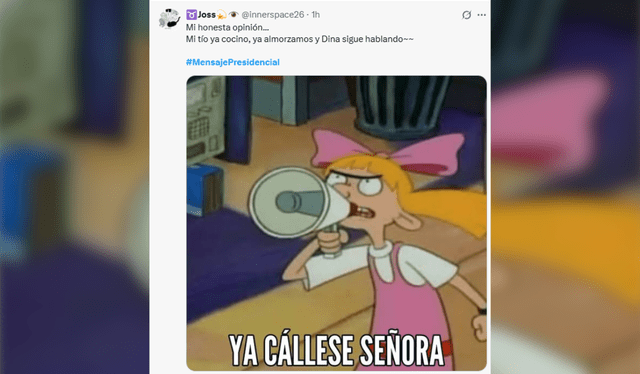 Los usuarios no tardaron en generar los más divertidos <em>memes </em>del mensaje de Dina Boluarte. Foto: composición LR/X Los usuarios no tardaron en generar los más divertidos <em>memes </em>del mensaje de Dina Boluarte. Foto: composición LR/X
