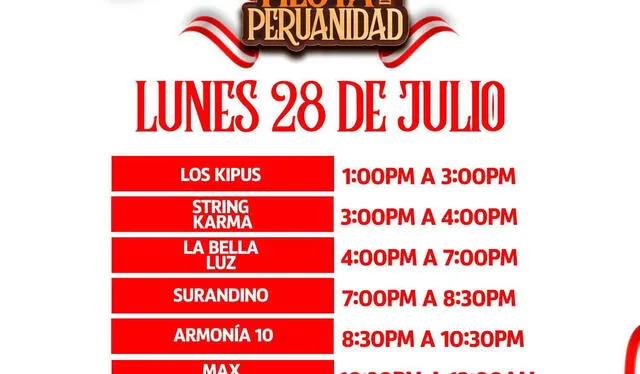 Horarios de la Fiesta de la Peruanidad en VMT. Foto: difusión   