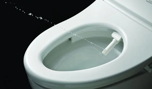 El Washlet japonés lanza un chorro con presión para limpiar al usuario. Foto: EITB El Washlet japonés lanza un chorro con presión para limpiar al usuario. Foto: EITB