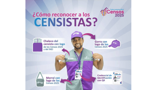  Así reconoces a un censista. Foto: Composición LR/ Facebook INEI<br><br>    