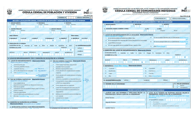  Son dos formularios. Foto: Composición LR/ INEI<br><br>    