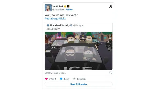  Respuesta de South Park al DHS. X   