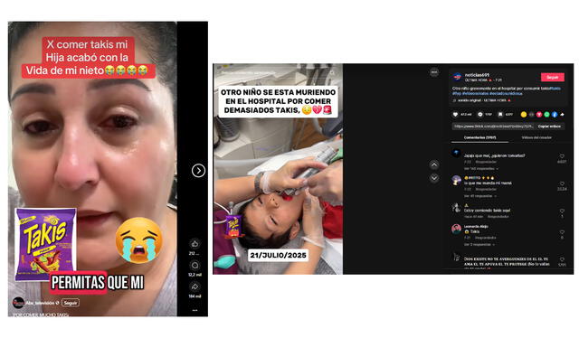 <em> Publicaciones desinformativas en las redes sociales de Facebook y TikTok</em>. <em>Foto: capturas de pantalla</em>   