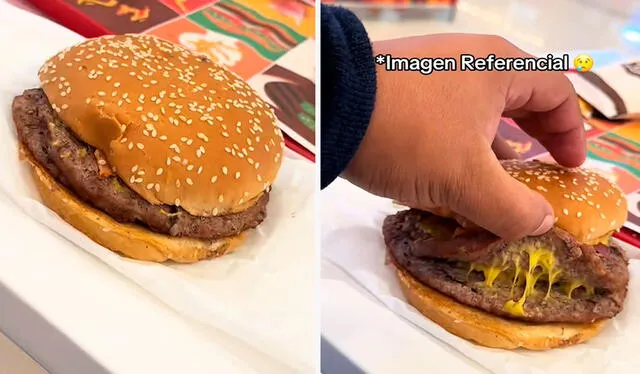  El joven se llevó una verdadera sorpresa al recoger su hamburguesa en el módulo de atención. Foto: composición LR/ TikTok / @pepevloger   