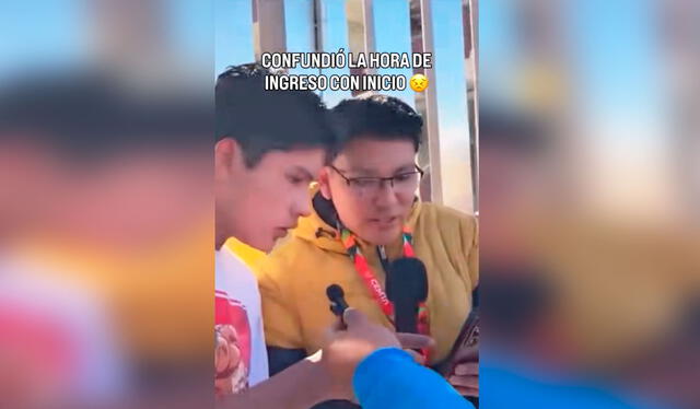  El tiktoker que estaba en la puerta de la UNSA le mostró el celular con las indicaciones de que la hora de ingreso era antes de la prueba de admisión. Foto: composición LR/ TikTok/ @chisme.universitario   