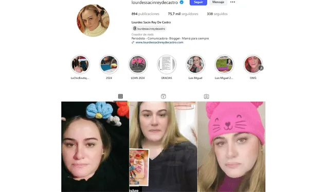  Lourdes Sacín se dedica actualmente a compartir en su cuenta de Instagram su día a día y las actividades que realiza. Foto: Instagram de Lourdes Sacín   