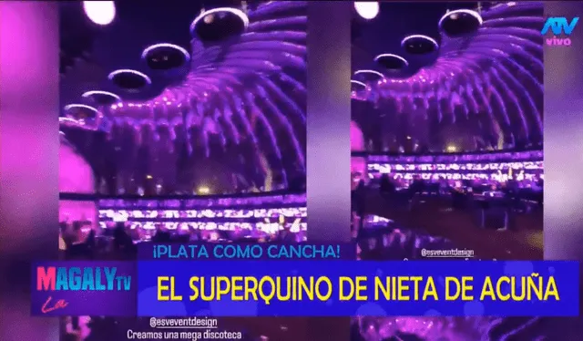 El quinceañero de la nieta de César Acuña habría costado 600 mil soles. Foto: Magaly TV La Firme El quinceañero de la nieta de César Acuña habría costado 600 mil soles. Foto: Magaly TV La Firme