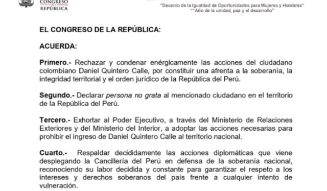 Patricia Juárez compartió el documento de la moción vía X. Foto: captura de documento Patricia Juárez compartió el documento de la moción vía X. Foto: captura de documento