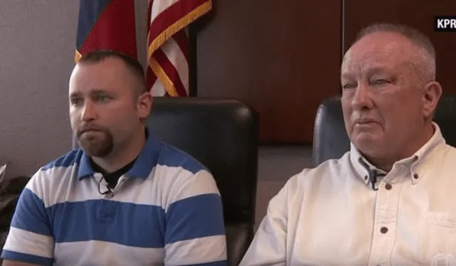 George y su hijo, quien se ha recuperado. Fuente: KPRC.   