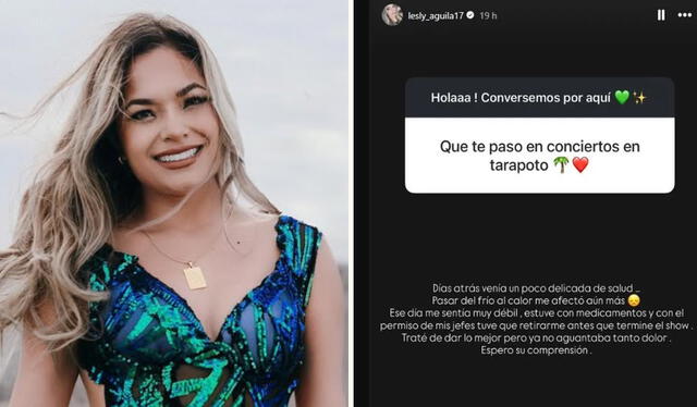 Mensaje de la cantante en redes. Foto: captura de Instagram   