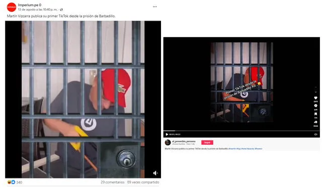 <em> Publicaciones desinformativas por las redes sociales de Facebook y TikTok. Foto: Capturas de pantalla</em>   