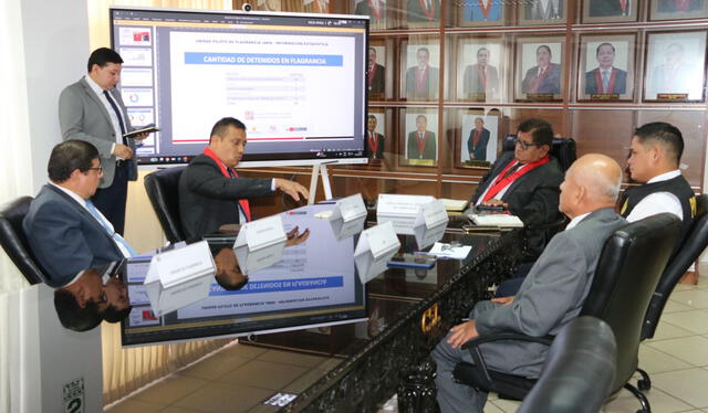 El presidente de la Corte Superior de Justicia de Lambayeque, Dr. César William Bravo Llaque, se reunió con operadores de justicia. Fuente: Difusión.   